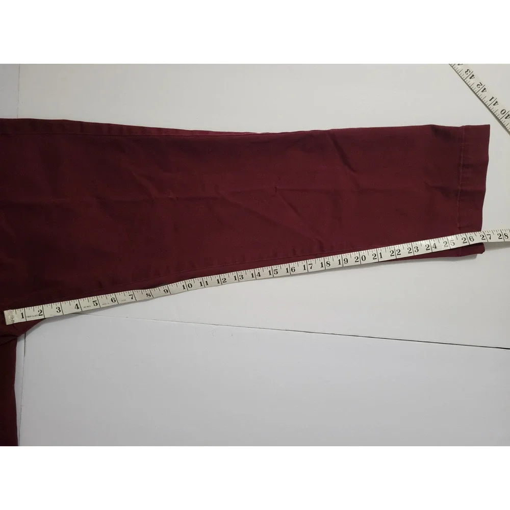 Banana Republic Mens 33x30 Aiden Chino Pants Burgundy Slim Fit Twill